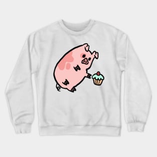 Cute Cartoon Piggy wants Muffin Crewneck Sweatshirt